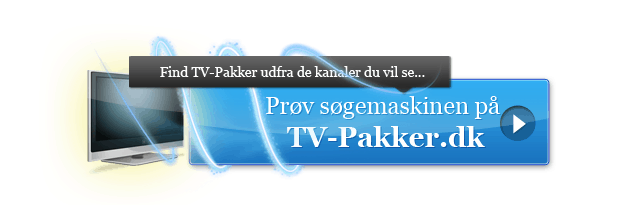 Billedet viser en reklame for TV Pakker på TV-Pakker.dk.